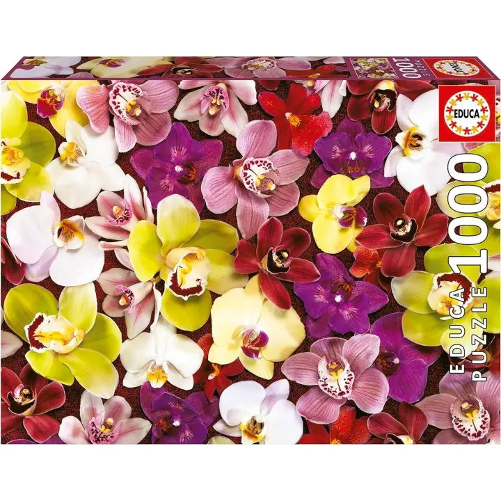 Educa - Puzzle de 1000 Piezas  Collage de orquídeas. Incluye Pegamento Fix Puzzle. + 14 años Educa 19558 - 1