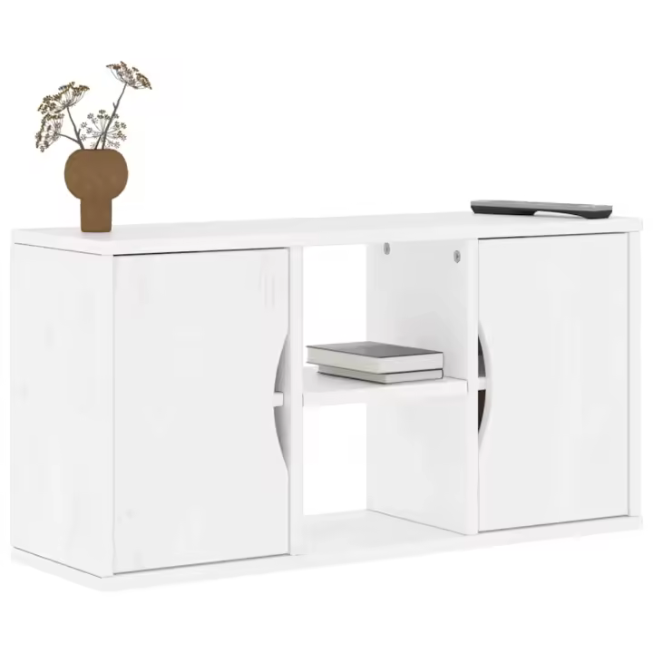 Mueble de TV ODDA madera maciza de pino blanco 79x24x40 cm - 1