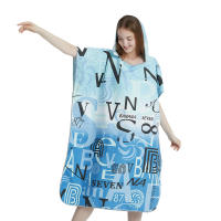 Poncho Toalla Rápida De Secado Microfibra Para Playa Y Natación Robe De Baño Para Adultos Con Capucha Toalla De Natación - details 3