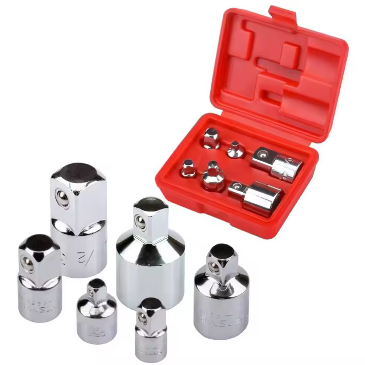 Juego de 6 Adaptadores reductores y aumentadores para Llaves de Carraca  3/4 1/2 3/8 1/4 hembra A macho, 6 Piezas - 1