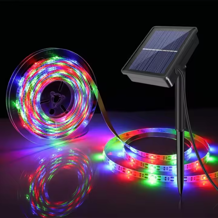 Ledkia Tira LED Exterior Solar RGB 3V DC 30LED/m 5m IP65 Ancho 8mm - 1