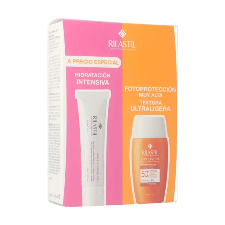 Rilastil Aqua Intense 72H Gel-Crema 40 ml + Sun System Spf50+ Water Touch Fluido Hidratante Pack - 1
