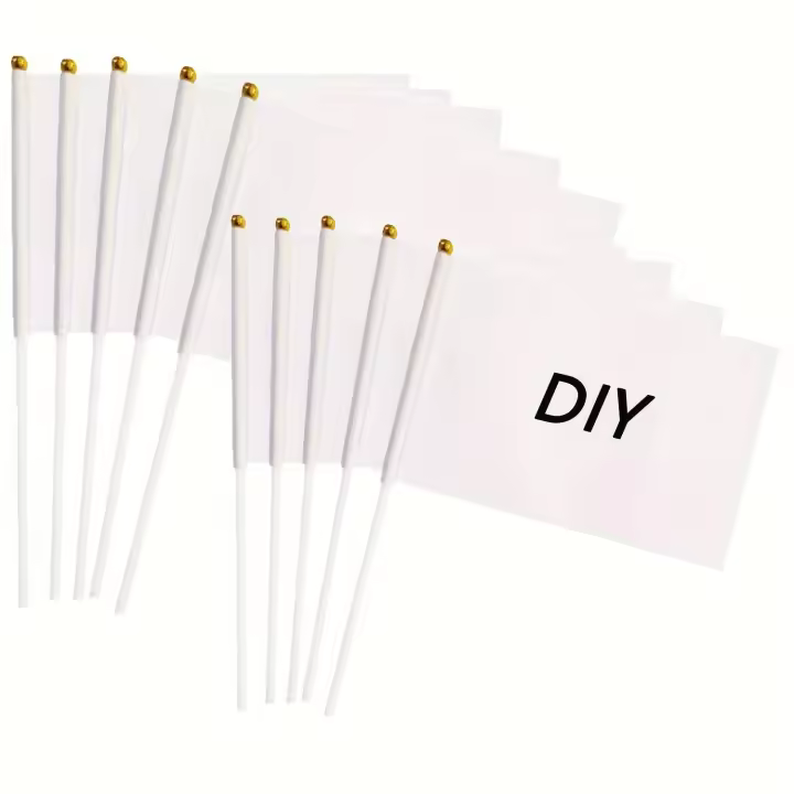 10pcs/50pcs Banderas Blancas En Blanco Y Negro Para Fiestas De Cumpleaños Boda Celebraciones Decoración Pequeña DIY - 1