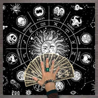 Mantel De Taro Con Doce Constelaciones Y Cielo Estrellado 1pc Decoración De Juego De Tarot Estilo Moderno Poliéster 100% - details 28