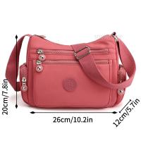 Bolso De Hombro Para Mujer Nylon Impermeable Bolso Bandolera Estilo Casual Con Solapa Y Bolsillos Internos Florales - details 16