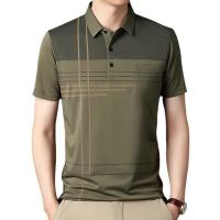 Camiseta Polo Para Hombre Con Estampado De Punto Nuevo Casual Manga Corta Ligera Transpirable Estilo Coreano Top Para Verano - details 4