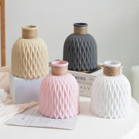 Vaso De Plástico Para Flores Estilo Nórdico Moderno 1PC Ondas De Agua Ornamento De Mesa Para Sala De Estar Decoración Del Hogar - details 0