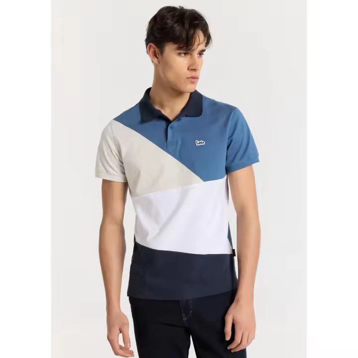 LOIS JEANS - Polo Color Block Blanco - 1
