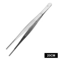 Pinzas De Acero Inoxidable Para Jardín Y Cocina Herramienta De Barbecue Longa Pinza De Alimentos Sin Dientes Y Doble Fuerza - details 0