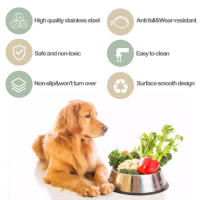 2X Comedero Bebedero Acero Inoxidable para Perro Gato Mascotas Diámetro Diferente Tamaños para Elegir - details 1