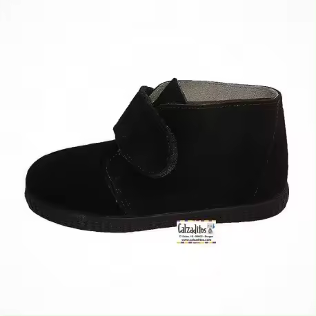 Botas de piel serraje marrón chocolate con velcro, de Vulnanes - 1