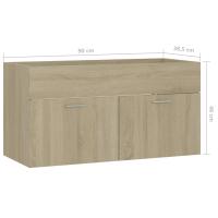 vidaXL Armario para lavabo contrachapada color roble 90x38,5x46 cm - details 7