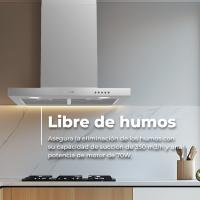 Campana Extractora Decorativa EVVO CE30, 60 cm, Inox, 350 m³/h, 3 Velocidades, Energía B - details 0