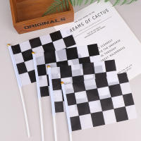 10Pcs Bandera Cuadrada Negra Y Blanca De Alta Calidad Para Carreras Bandera De Automóvil De Polyester Decoración De Deportes - details 6