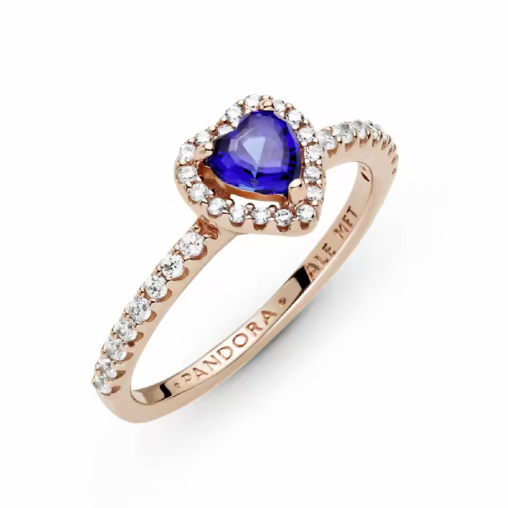 Anillo Pandora Rosé Corazón Elevado Brillante - 1