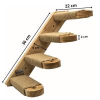 WANEKA Escalera para Gatos en Pared Cuatro Escalones Escalón de Cuerda de Yute Rascador para Gatos Grandes Accesorio para Gato Regalo Arbol Rascador Juguete Gato Rascador Sisal - details 2