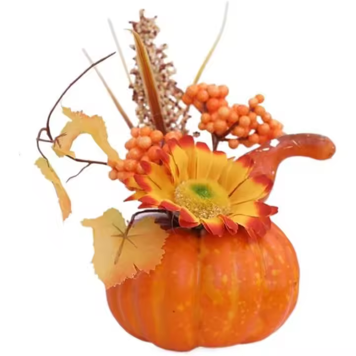 Calabaza de espuma de 7,87" de alto, decoración creativa de mesa para otoño, cosecha, Acción de Gracias, Halloween. - 1