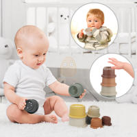 Juego De Juguetes Educativos Para Bebés Copas Nesting Torre De Anillos De Agua Para El Baño Set De Desarrollo Infantil Para Recién Nacidos De 0 a 12 Meses - details 0