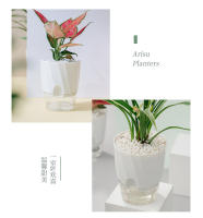 Maceta Hidroponía Automática Transparente Doble Capa De Plástico Para Oficina Maceta Self Watering Para Plantas Y Flores - details 12