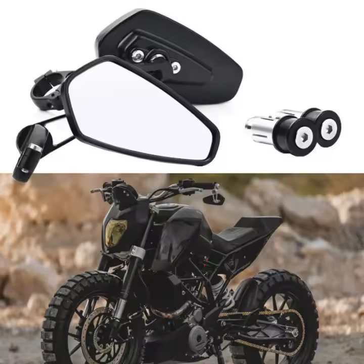 Par De Espejos Retrovisores De Manillar Universal Para Motocicleta 7/8" Aluminio Oval Para Suzuki Honda Yamaha Accesorios De Motocicleta - 1