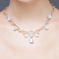 Juego De Collar Y Aretes De Flores Con Rhinestone Zircon Para Bodas Joyería De Novia Accesorios Para Vestidos De Novia Fiesta Regalo Para Mujeres - details 3