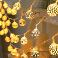 Luz De Navidad De Bolas Marruecas 1PC 1.5M/3M/6M Con Caja De Batería Decoración De Árbol De Navidad Lámpara Colgante De Hadas - details 2