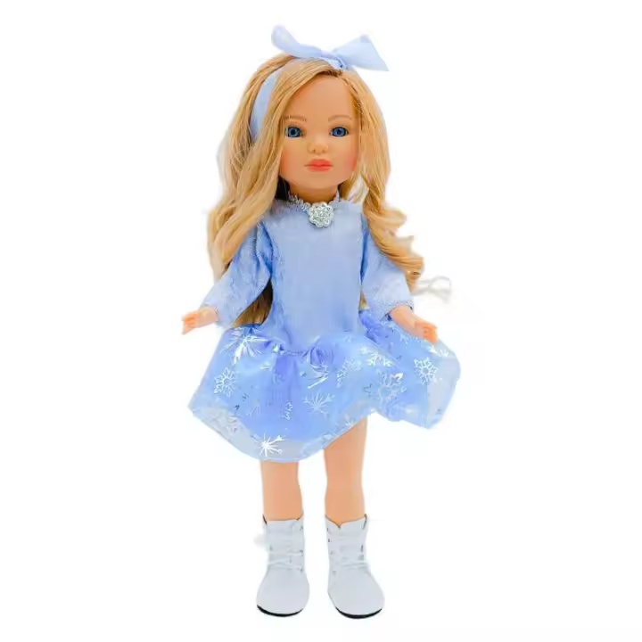 Folk Artesanía Muñeca Colección Simona Vinilo 40 Cm Edición Limitada Vestido Fantasía Azul - 1