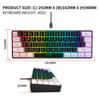 Nuevo Kit De Teclado Y Ratón RGB Gaming Con 61 Teclas Blanco Y Negro Para Oficina Y Juegos Incluye Teclado Y Ratón Con Iluminación Combos De Teclado Y Ratón Para Gamer De PUBG - details 9