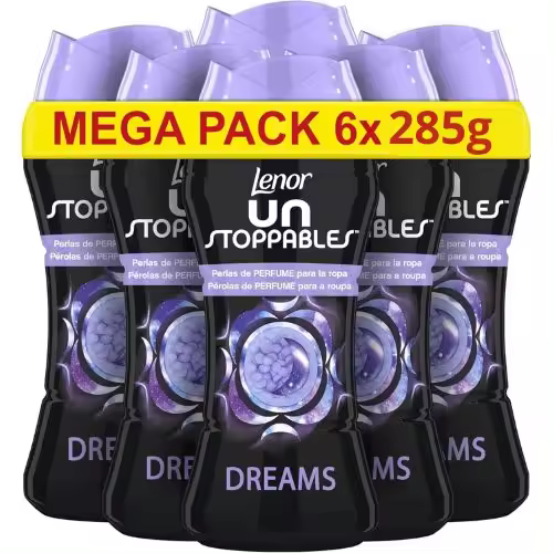 Lenor UNstoppables Dreams - Perlas de Perfume Pack 6 x 285g para una explosión de frescor y suavidad en cada lavado - 1