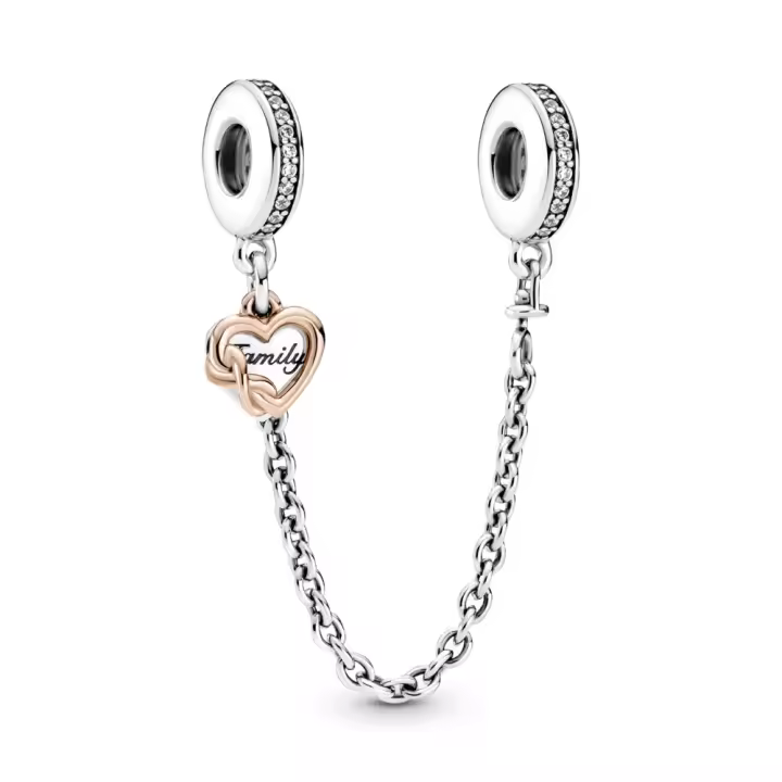Pandora Pandora Rose Cadena de Seguridad en plata de ley y Pandora Rose Corazón Famiiliar 789541C01 , para Mujer - 1