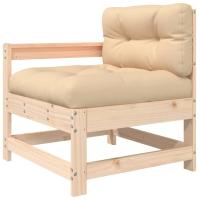 vidaXL Sillón de jardín con cojines madera maciza de pino Pino natural, Pino blanco, Pino gris Conjunto Terraza Muebles Jardín Exterior Juego de Muebles de jardín Mueble Jardín Exterior Muebles de Salon Exterior - details 6