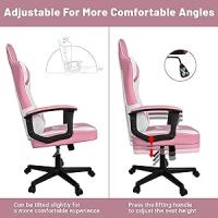 Silla Gaming Ergonómica Reclinable con Cojín Lumbar y Cervical | Respaldo Alto Acolchado | Altura ajustable | Ruedas Giratorias 360° y Reposabrazos | Ideal Ordenador, Oficina, Videojuego o Escritorio - details 2