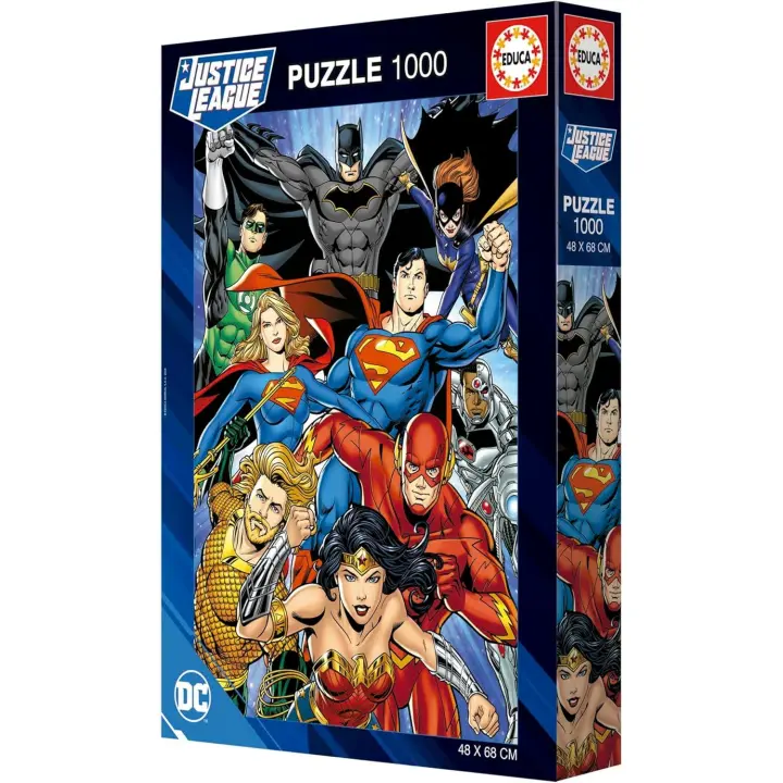 Educa - Justice League DC Comics | Puzzle de 1000 Piezas para Adultos. Medidas: 48 x 68 cm. Incluye Cola Fix Puzzle. A Partir de 14 años - 1