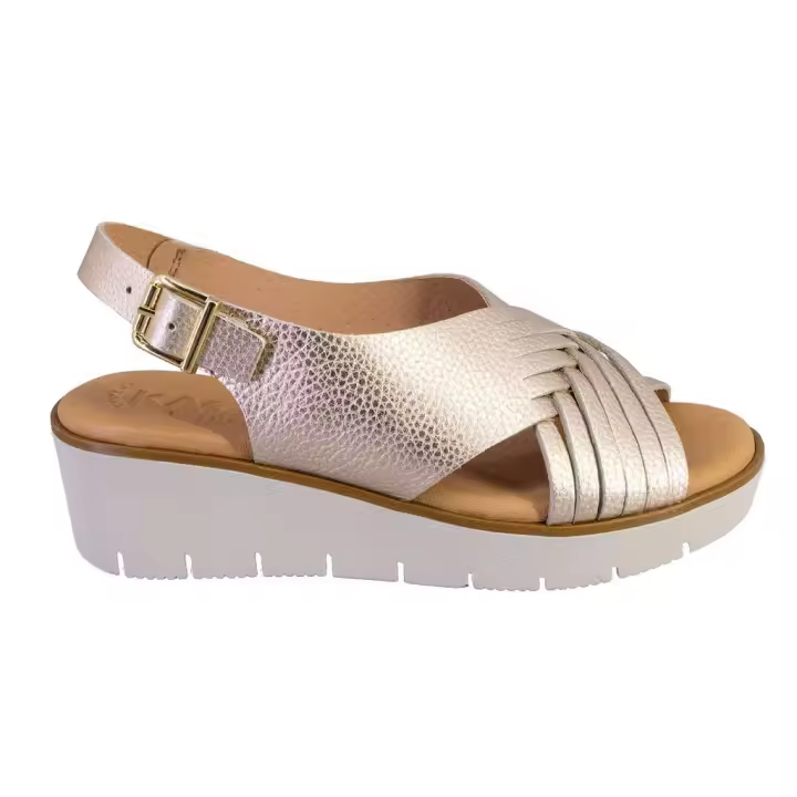 KAOLA 2451BOMBI Sandalias de mujer platino PIEL 525 - 1