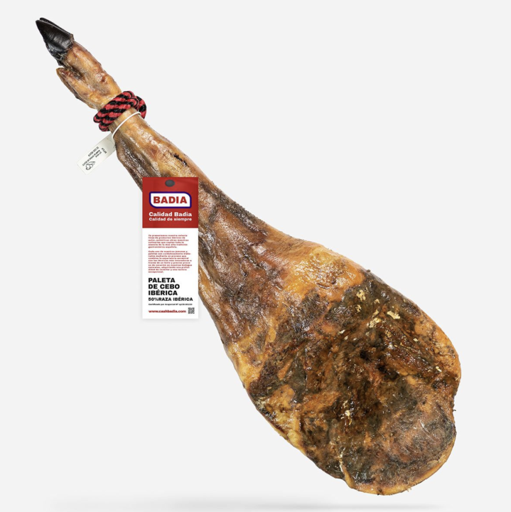 Paleta de cebo ibérica BADIA. Paleta ibérica de cebo 50% raza ibérica. Desde 4,5 kg a 6,5 kg