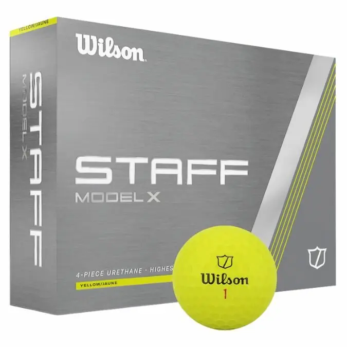 WILSON - Bolas de Golf Wilson STAFF Model X Yellow - Paquete de 12 bolas Premium  amarillas - 1