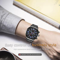Reloj Deportivo De Moda Para Hombres Reloj De Pulsera De Acero Inoxidable Cuarzo Calendario Luminoso Cuero Casual Reloj De Mano - details 0
