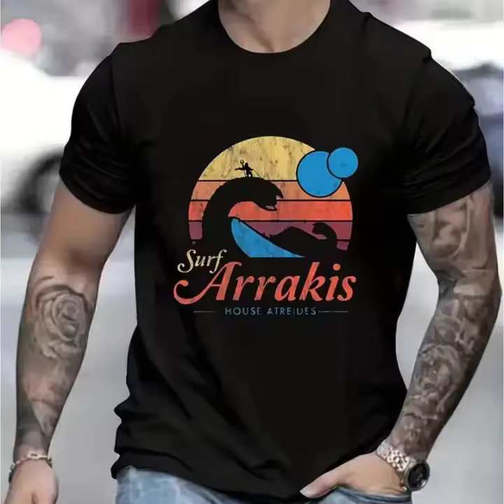 Camiseta Surf Arrakis Gráfico - Ajuste Estirado Cómodo - Moda Hombre Verano Casual - Camiseta De Algodónjersey Para Ocasión Diaria - 1
