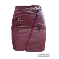 Falda de Cuero Sintético para Mujer Kellys - Elegante y Moderna - Ajustada - Cierre con Cremallera - Color Negro - Talla y Temporada Variadas - details 7