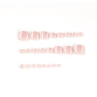 Uñas Postizas De Flor Con Borde Blanco Cuadrado Corto 24 PCs Incluye 1 Archi Y 1 Pegamento De Gel Para Manicura Duradera - details 3