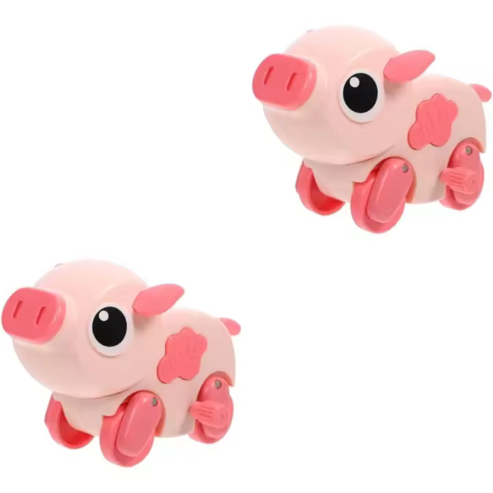 2 cerditos de juguete de cuerda, juguetes interactivos, juguetes para niñas, juguetes para niños, regalos de fiesta, juguetes de cuerda de animales, regalo de modelado - 1