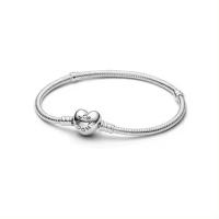 PDORA Pulsera Moments Cadena de Serpiente con cierre de Corazón Plata - details 5
