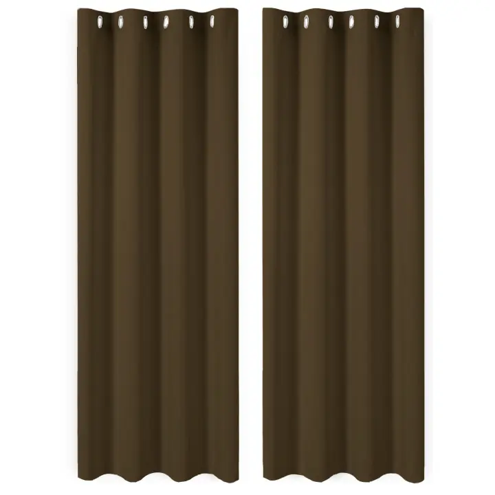 S.L Cortina Opaca 2 Paneles 140 x 260 para salón y Dormitorio - Cortina Lisa y Suave para habitación con Parte Superior de Ojales, 2 Unidades de 140x260cm - 1