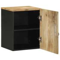 vidaXL Armario colgante baño madera maciza mango negro 38x33,5x48 cm - details 1