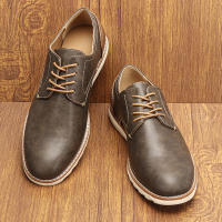 Zapatos Casuales Para Hombre 2024 Comodidad Moda Cuero Sintético Loafer Con Cordones Antideslizante Transpirable Talla Verdadera - details 0