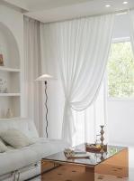 Cortinas De Tulle Transparente Y Opaque Embossadas 1PC Para Sala De Estar Y Dormitorio Cortina De Ventana Y Puerta Con Yarn De Poliéster 100% - details 2