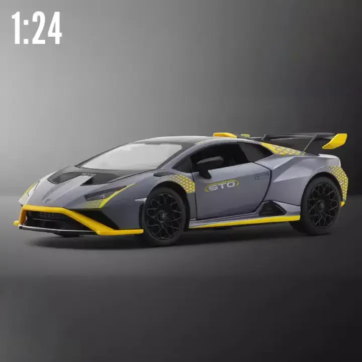 Lamborghini Huracan STO Escala 1/24 Modelo De Coche Deportivo Juguetes De Metal Con Aberturas De Puertas Y Sonido Luz Regalo Para Niños - 1