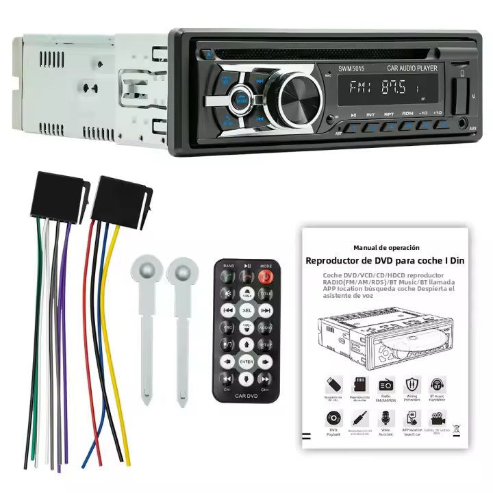 Reproductor De DVD Para Coche BQCC 1 Din Con BT USB FM Radio AUX TF Control Remoto Estéreo De Protección Del Poder Ajuste De EQ Sonido - 1