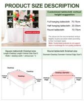 Mantel Redondo De Seda Blanco Resistente a Vuelcos Y Arrugas Poliéster Para Boda Fiesta Comedor Decoración De Mesa - details 1