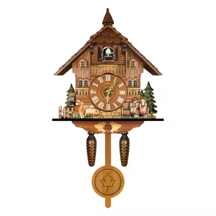 Reloj de cuco de estilo Retro para sala de estar, reloj despertador de cuco de bosque, decoraciones para niños, alarma para el hogar - 1